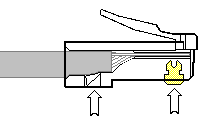 Коннектор с кабелем внутри до обжима